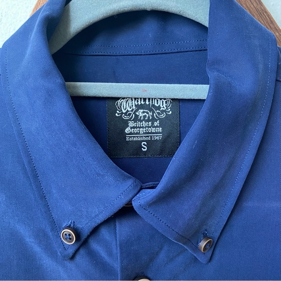 Microsuede Colorblock Oxford Button Down Shirt - Picture 5 of 15